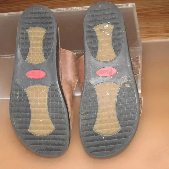 BASS Open-Toe Slip-On Leather Brown Sandals Mules Shoes Size 8M - Picture 5 of 5